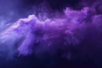 Ultra Hd Image of Ethereal Purple Powder Cloud Floating in the Air