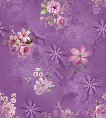 Minimal abstract floral allover background with a clean and colorful layout, designed for surface prints and digital media projects
