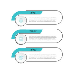Design template infographic element. 3 step vertical column with icons. Banner presentation, business information graphic