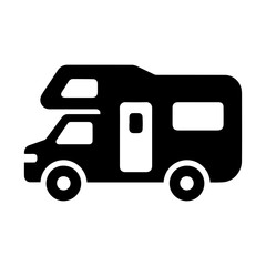 RV motorhome icon in transparent background
