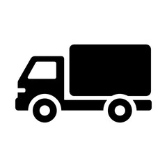 Box truck icon in transparent background
