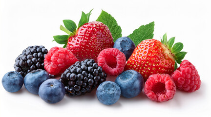 berries with shadows on white background