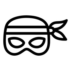 Superhero mask with headband icon in transparent background
