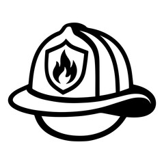 Naklejka premium Fireman hat icon in transparent background 