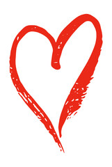 Heart Doodle Icon Ink Brush Stroke Drawing Vector Set