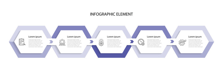5 step or option infographic template. Modern banner presentation. Vector web graphic design for business information 
