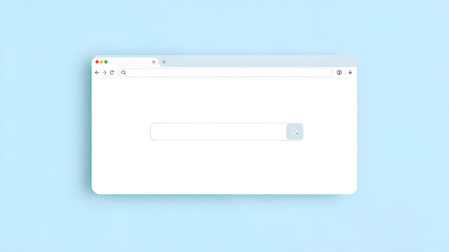 Minimalist Web Browser with Search Bar on Blue Background