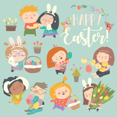 Hand-drawn cute cartoon animal poster templates, interesting children's flat vector illustrations, and cheerful festival backgrounds