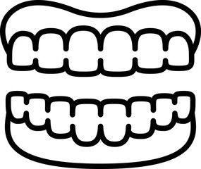 Human teeth smile icon - Editable Stroke SVG, fully scalable.