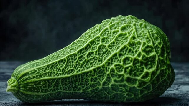 A close-up shot of a fresh green vegetable on a table, perfect for use in recipes or as a prop for cooking-related content