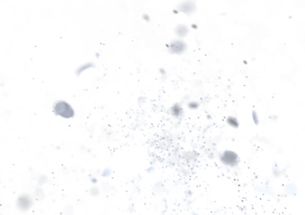 Abstract background of light grey dust particles floating on white.