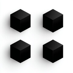 A PNG image of a black podium is isolated on a transparent 3D background with a minimal pedestal product platform