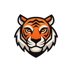 Fototapeta premium flat vector logo of tiger head minimal graphic illustration vector art
