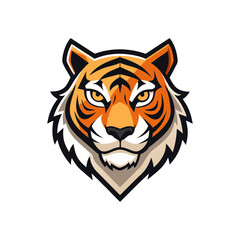 flat vector logo of tiger head minimal graphic illustration vector art
