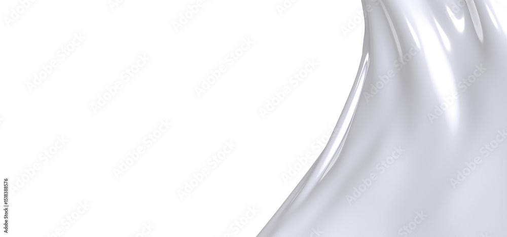 Poster A close-up of a white fabric texture with a flowing drape, creating a minimalist and abstract image.