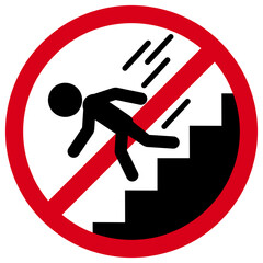 No Running on Stairs or Escalator Sign, Please Do Not Run Symbol