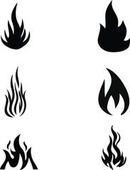 Black Silhouette fire Flames, fire vector