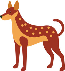 Woodland spotted Dog animal vector illustration