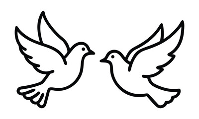 Fototapeta premium A vector illustration of a white dove of peace flying with outstretched wings, symbolizing freedom and love