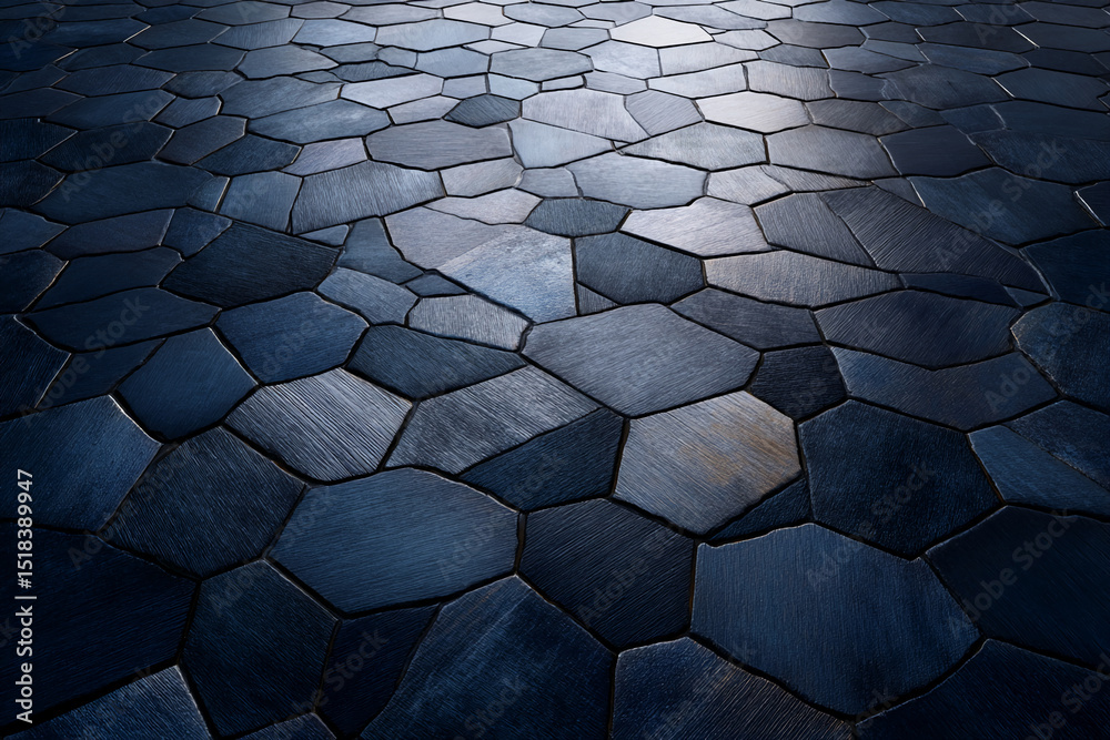Poster irregular dark-blue stone texture, creating a rugged and textured surface, showcasing a natural, ear