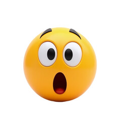 Fototapeta premium Surprised smiley face on transparent background