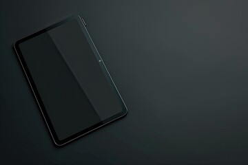 Detailed Image of Tablet with Empty Screen Isolated on Black Background