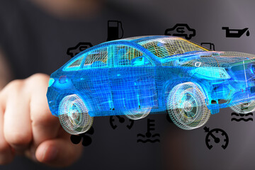 Innovative car repair technology.  Digital diagnostics for efficient auto service.