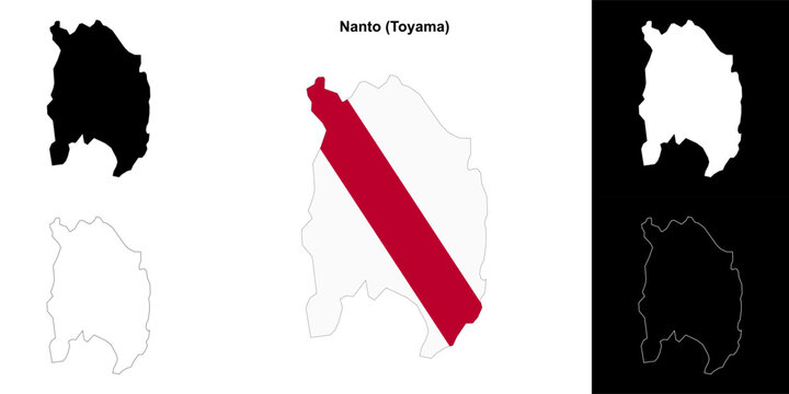 Nanto (Toyama) outline map set