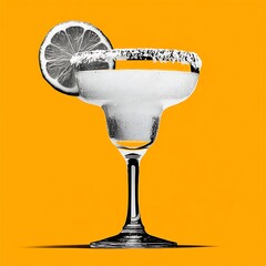 Refreshing Margarita Cocktail with Lime Slice and Salted Rim Recipe