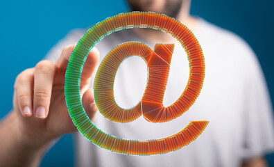 Abstract image of an email symbol, representing global communication and digital connectivity.