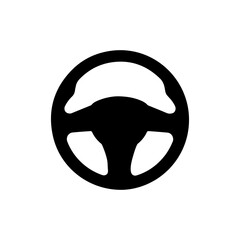 Steering wheel silhouette vector flat illustration design.