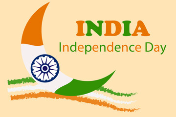 India Independence Day Celebration Graphic with Tricolor and Ashoka Chakra