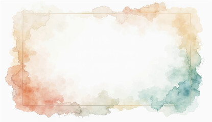 Watercolor border isolated on white, artistic background (9)