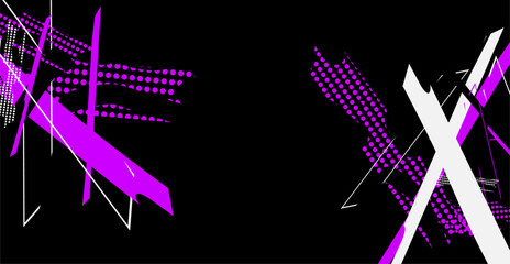 Abstract purple and white shapes on black - ideal for website backgrounds