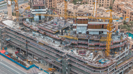 Construction site in Dubai timelapse, United Arab Emirates