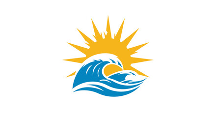 Obraz premium Sunny Ocean Wave Logo Design