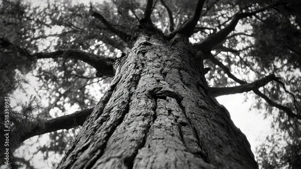 Aufkleber A simple black and white photo of a tree, perfect for use in design projects or as a decorative element