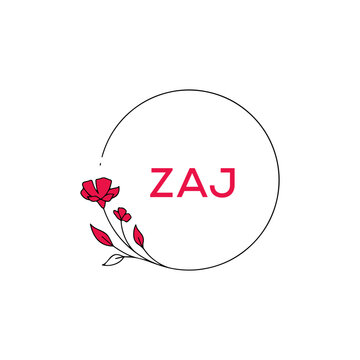 ZAJ Letter logo white background