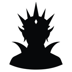 Mysterious silhouette of a crowned dark elf queen