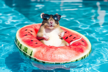 swimming in the pool