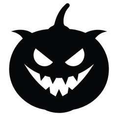 Evil halloween pumpkin black silhouette design