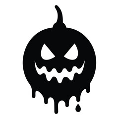 Spooky melting halloween jack o lantern silhouette
