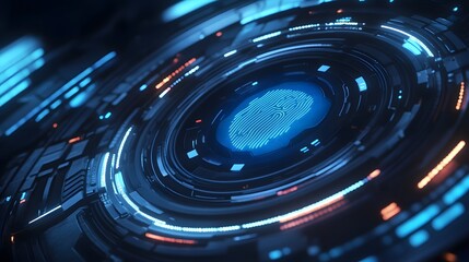 Digital World Interface: An abstract, futuristic view of a digital interface, highlighting intricate circuit patterns and holographic elements, ideal for tech-related concepts.