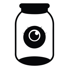 Eye in a jar spooky halloween illustration
