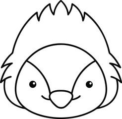 Obraz premium Adorable Cartoon Hedgehog Face Line Art Illustration for Kids