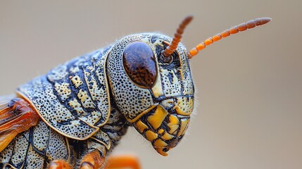 Close-up of a grasshopper's head (1)