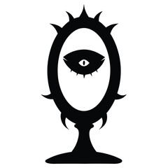 Spiky mirror evil eye gothic occult symbol