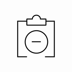 Remove clipboard shield icon vector sign