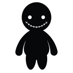 Black silhouette cute stitched monster toy