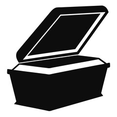 Open portable ice chest cooler box container